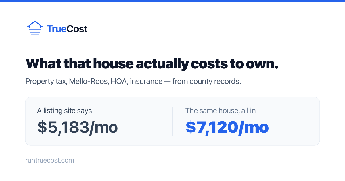 I built a tool that pulls the actual county tax bill for any SoCal listing, because Zillow's estimat